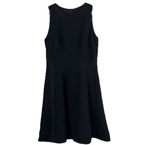 Rag & Bone NY Woven Collar Trim Sleeveless Zip Cocktail Dress Black Size 4